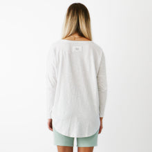 Load image into Gallery viewer, Okuku Tee rear view in stripe