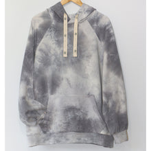 Load image into Gallery viewer, Owaka Oversize Hoodie front view in Smoke tie dye