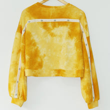 Load image into Gallery viewer, Seacliff Sweat Top rear view in Beeswax tie dye