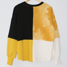 Load image into Gallery viewer, Whitby Sweat Top rear view in Beeswax /Black/Chalk